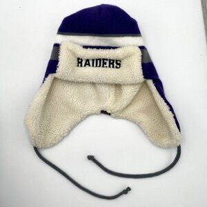Raiders Youth Purple Knit Trooper One Size Hat With Ear Flaps